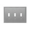 Amerelle Wall Plate, Number of Gangs: 3 gang Die-cast Metal, Brushed Nickel Finish, Gray 77TTTBN - alternate 1